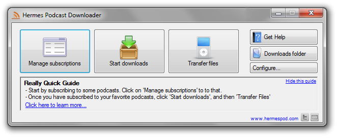 <br>This is HermesPod main screen. Engineered simplicity at your service