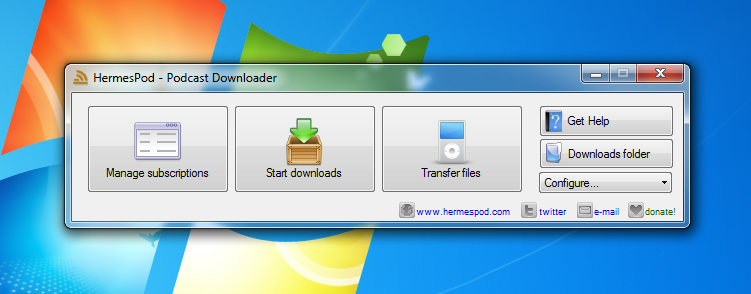 HermesPod is a free podcatcher for Windows.